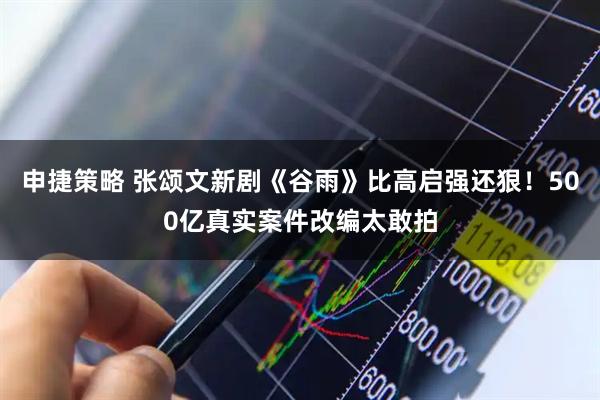 申捷策略 张颂文新剧《谷雨》比高启强还狠！500亿真实案件改编太敢拍